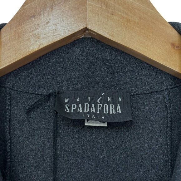MARINA SPADAFORA Italy Shirt Dress NWT Dark Charcoal 4 Button Cuff Size 8 Med - Picture 6 of 8